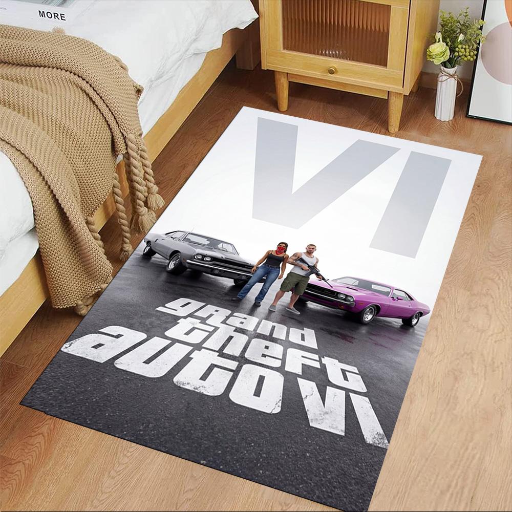 Grand Theft Auto Carpet Perfect for Bedrooms Dining Room Decorate room Foyer Anti-slip Rug Anime Office Decor Birthday Christmas Gift