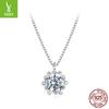 D Color Moissanite Romantic Flower Bud Necklace, Elegant Luxury Style S925 Sterling Silver Collarbone Chain Jewelry