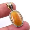 Natural Botswana Agate Gemstone 925 Solid Silver Two Tone Pendant 1.25'' r4W17
