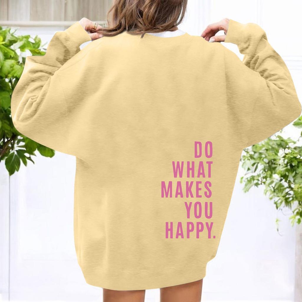 Унисекс Длинные рукава Повседневный однотонный круглый вырез Толстовка Топ