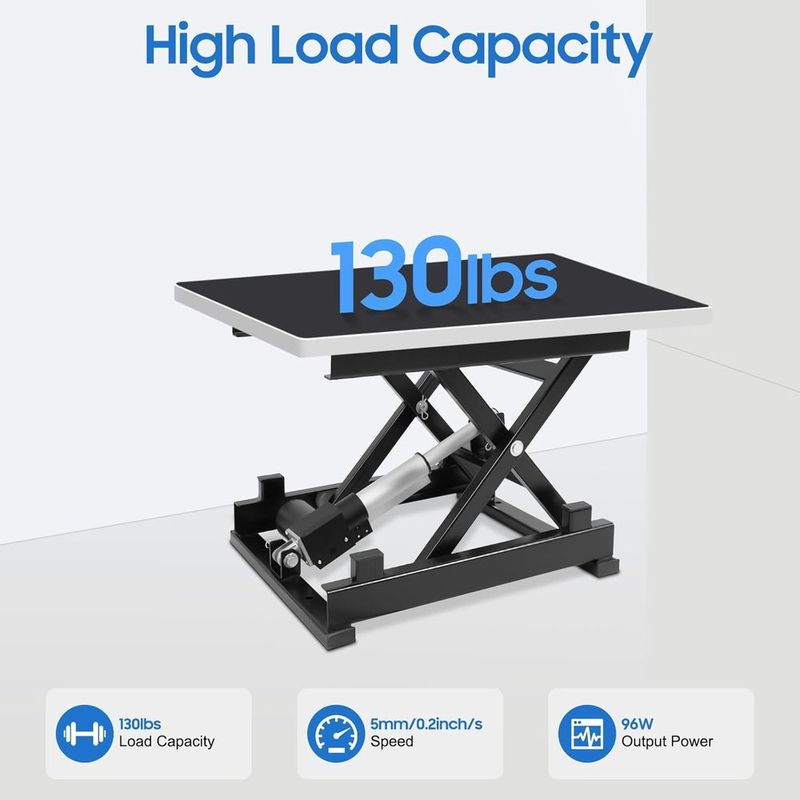 Электрический ножничный подъемный стол с регулируемой высотой и пультом управления, грузоподъемность 130 фунтов для перемещения материалов