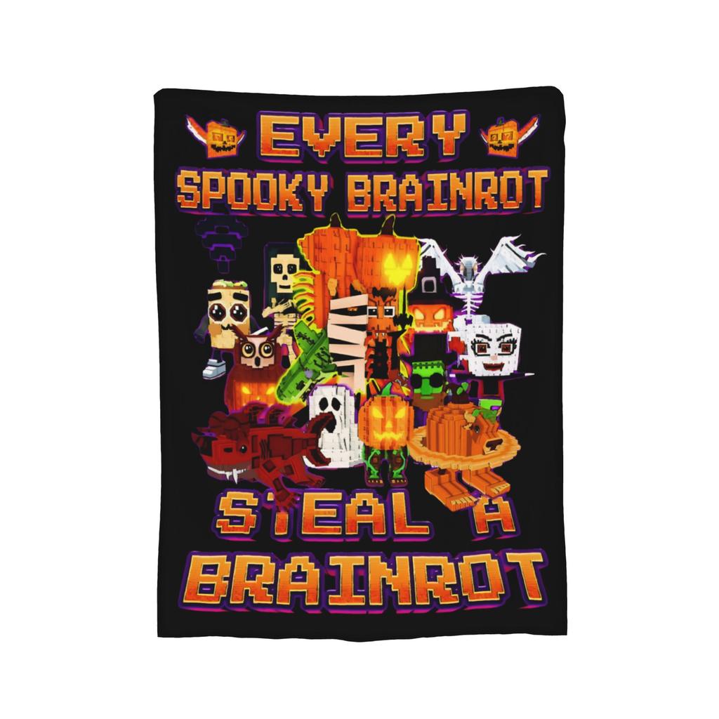 Стильные вязаные пледы Brainrot Game, пушистые пледы для дивана и кровати, ультрамягкое теплое покрывало,