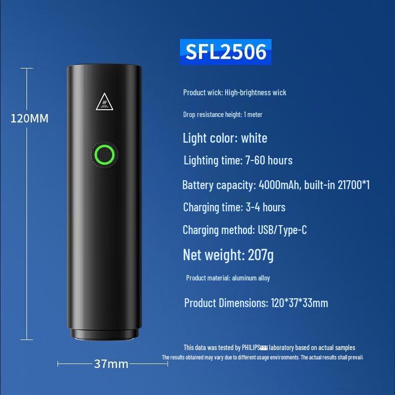 Philips Перезаряжаемый велосипедный фонарь SFL2506/93, 1800 люмен