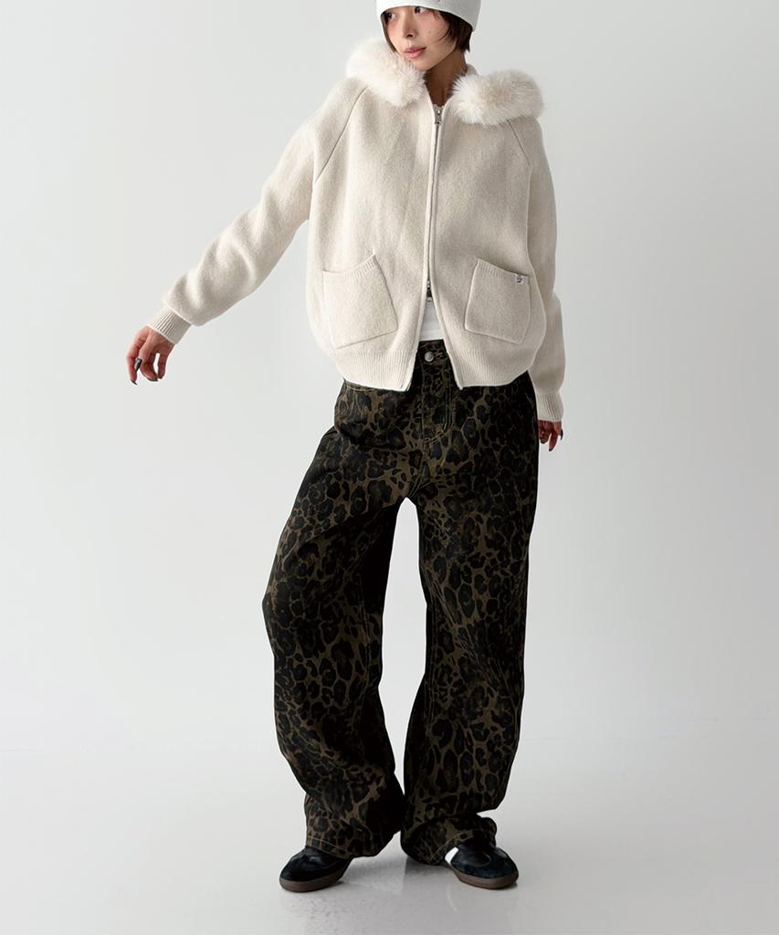 THE GREEN LAB Leopard Print Pants [Khaki Brown]