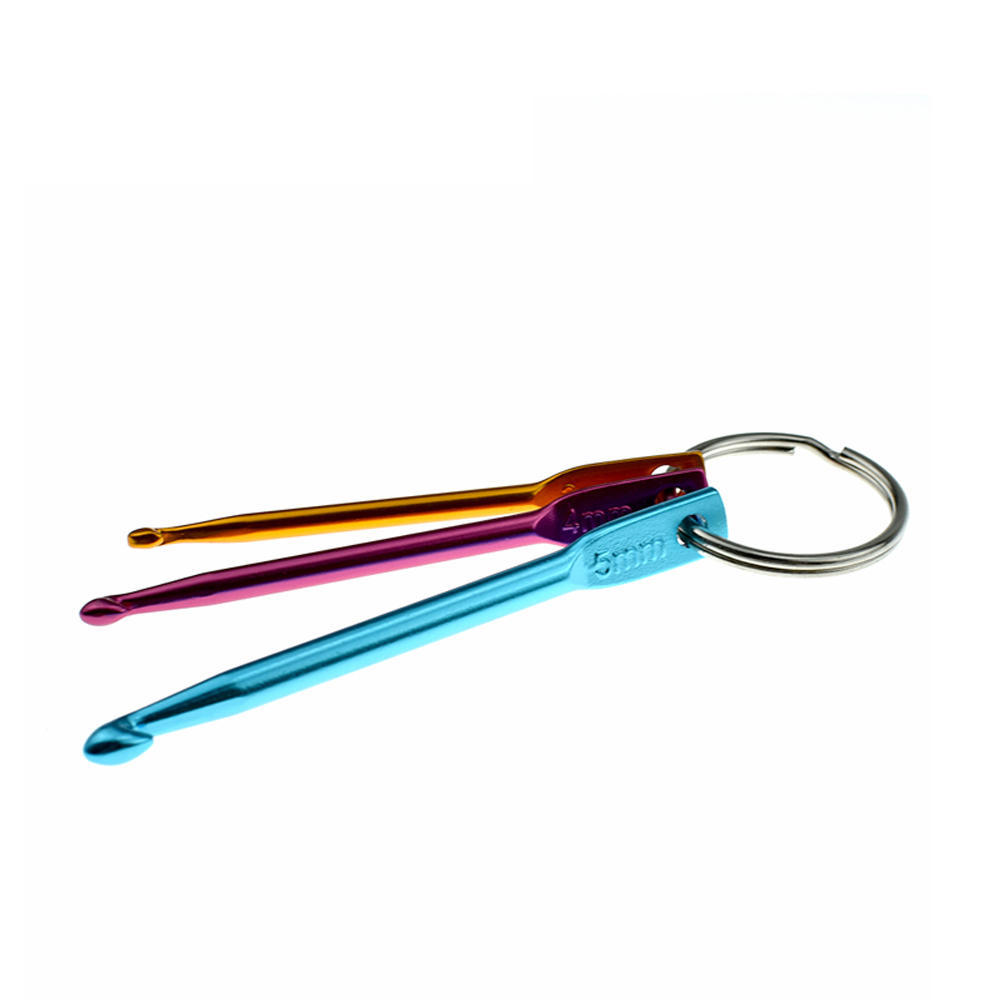 3Sizes/set Mini Crafts Tools DIY Crochet Hooks Aluminum Keychain Knitting Needles