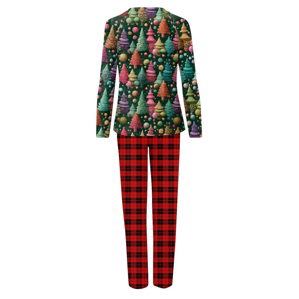 Комплект из топа и брюк с рождественскими принтами для всей семьи Одинаковые комплекты для всей семьи