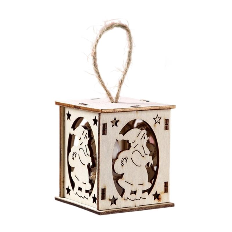 Christmas Wooden House Decoration With Warm LED Light Illuminated Cottage Ornament For Seasonal Display