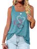 Женская модная майка с принтом под горло, летняя повседневная футболка без рукавов