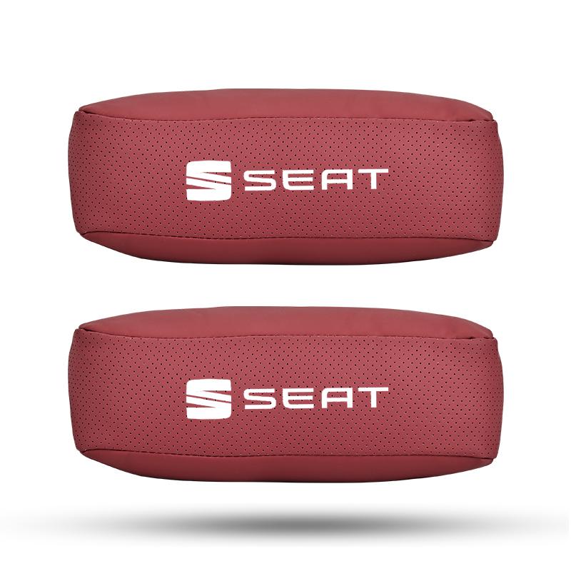 kncr9 Car Seat Headrest Auto Logo Neck Pillow For Seat Leon 5F Mk3 Ibiza 6J Tarraco Arona Ateca Alhambra Exeo Mii Interior Accessories