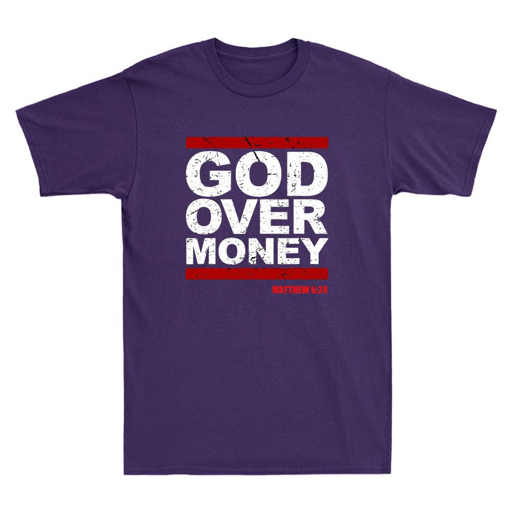 God Over Money Matthew 6:24 Christian Bible Faith Quote Vintage Unisex's T-Shirt