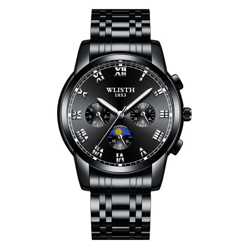 Top Brand Steel Band Business Waterproof Watch Men's Fashion Luminous Wristwatch