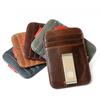 Cowhide Leather Money Clip Card Holder for Men Gift Design Mens Card Holder with Money Cash Clip Card Case