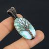 Tree of Life Larimar Pendant Copper Wire Wrapped Pendant Larimar Gemstone Pendant Copper Handmade Pendant Gift For Her Larimar Jewelry
