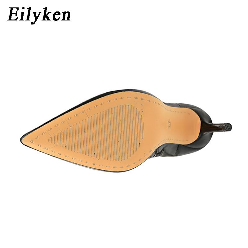 Модные зимние ботильоны Eilyken на молнии для женщин, сексуальные туфли на высоком шпильке, модные женские туфли-лодочки с острым носом для вечеринки