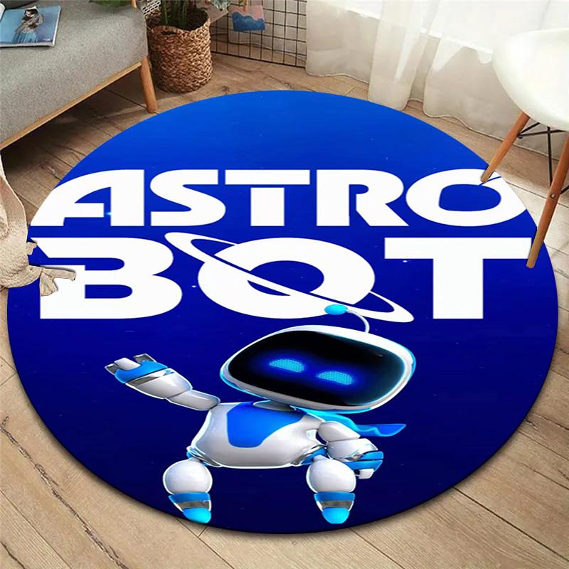 Круглый ковер ASTRO BOT, Ковер для гостиной, спальни, дивана, игровой комнаты, Декор, Нескользящий коврик для пола