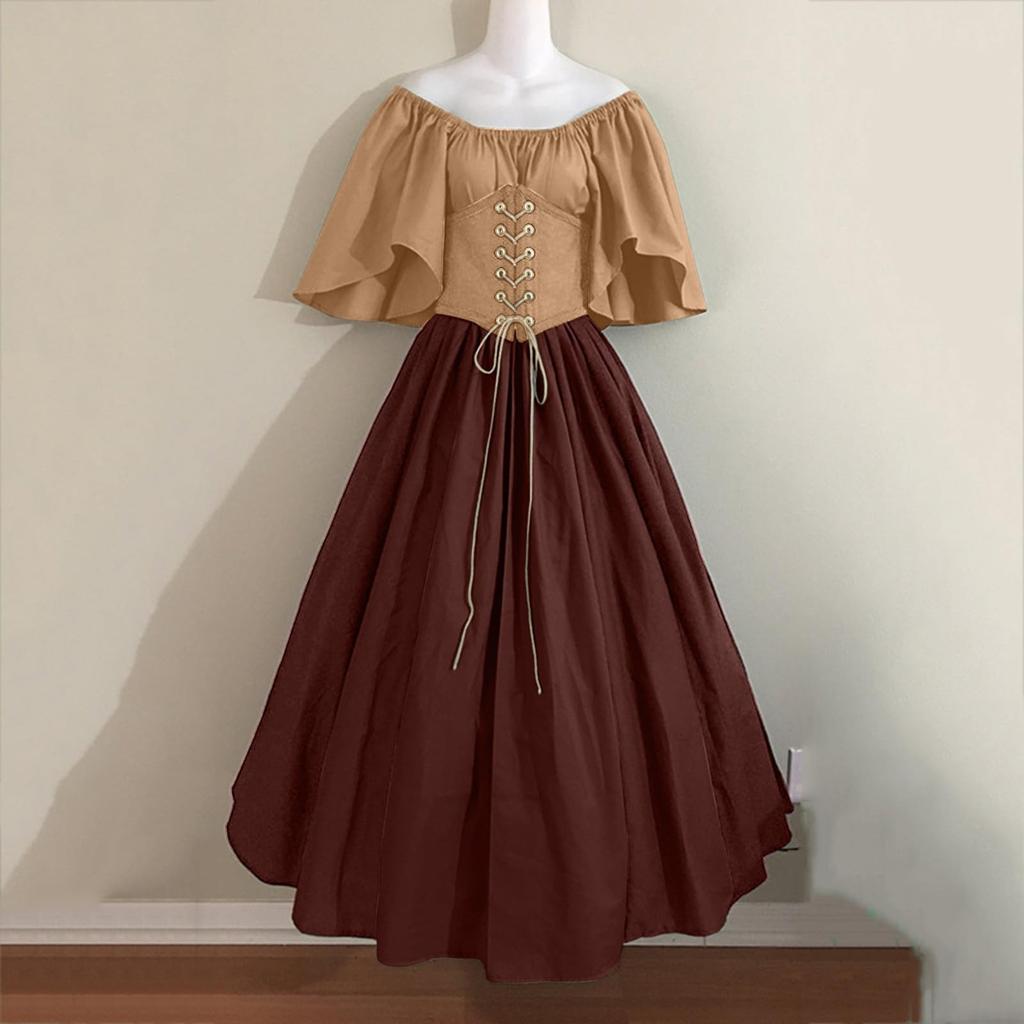 Women Fashion Gown Vintage Dress Cosplay Party Evening Night Formal Long Dress