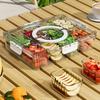 Eight-Compartment Transparent Food-Grade Storage Box for Salads and Spices