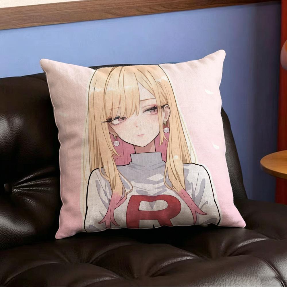 Character M-Marin K-Kitagawa Cushion Cover Home Decor Cushion Cover Soft Throw Pillowcase for Sofa Bedroom Outdoor Use