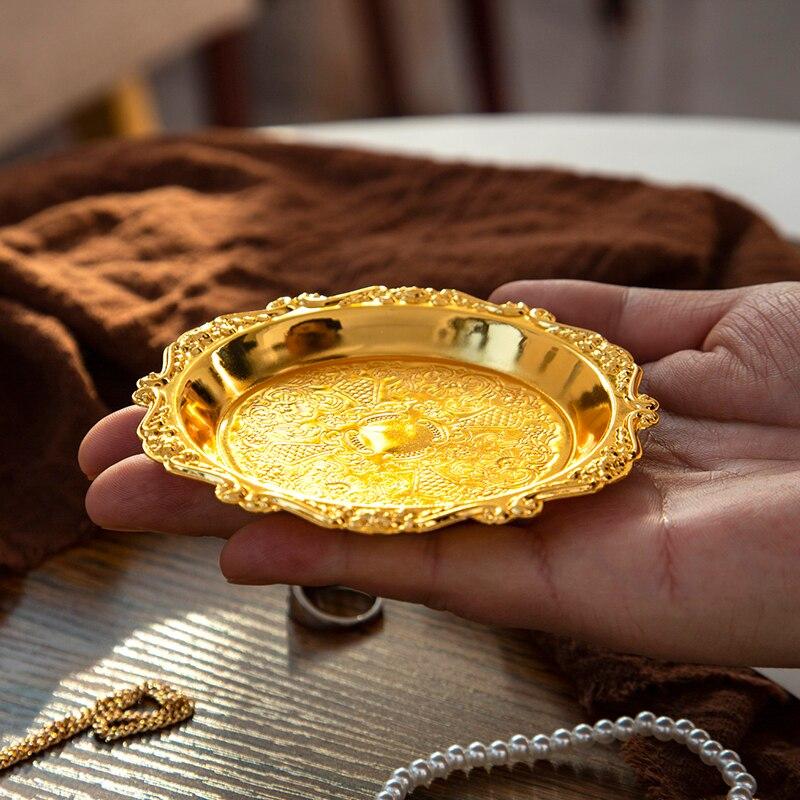 1 шт., поднос из золотого металла в винтажном стиле, витрина для фруктовых тортов на свадьбу