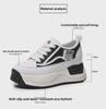 SJN882-1 Women's 2024 Spring Trendy Thick-Soled Breathable Casual White Shoes