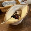 Сумка для макияжа из хлопка ручной работы – Художественный вязаный крючком косметический кошелек на молнии, Минималистичный клатч для женщин