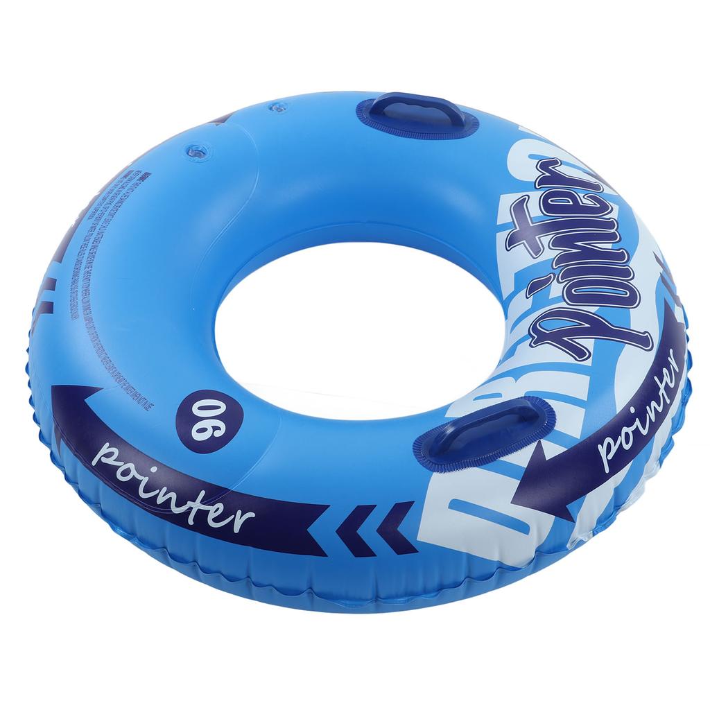 Inflatable Swimming Ring Thickened PVC Leakage Proof Double Valve Swim Tube with Handle for Pools Bathtubs Beaches Blue