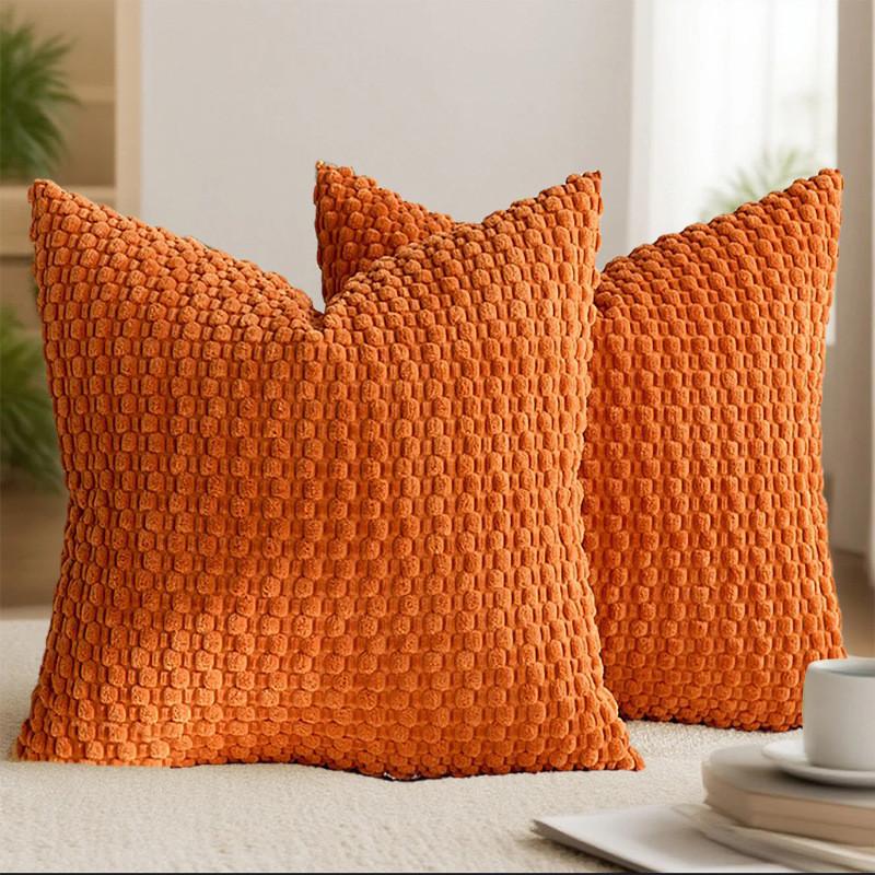 Solid Color Bubble Granule Corduroy Pillowcase Seat Cushion Protective Cover