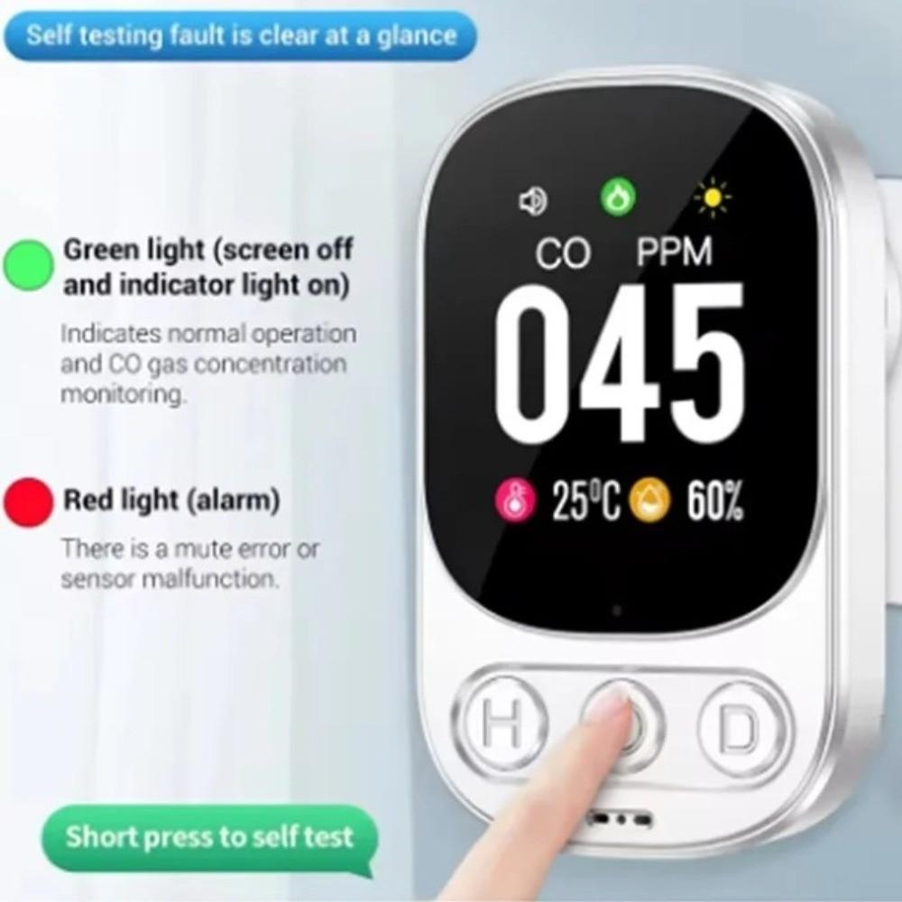 Real Time Monitoring CO Monoxide Alarm Large Screen Temperature Humidity Detector Travel