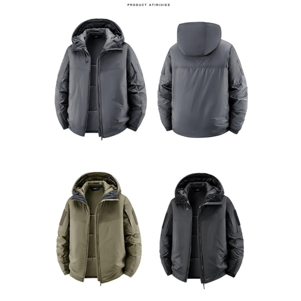 Мужская зимняя тактическая куртка для улицы, пальто, теплое, ветрозащитное, водонепроницаемое, холодостойкое, однотонное худи, топы для пешего туризма