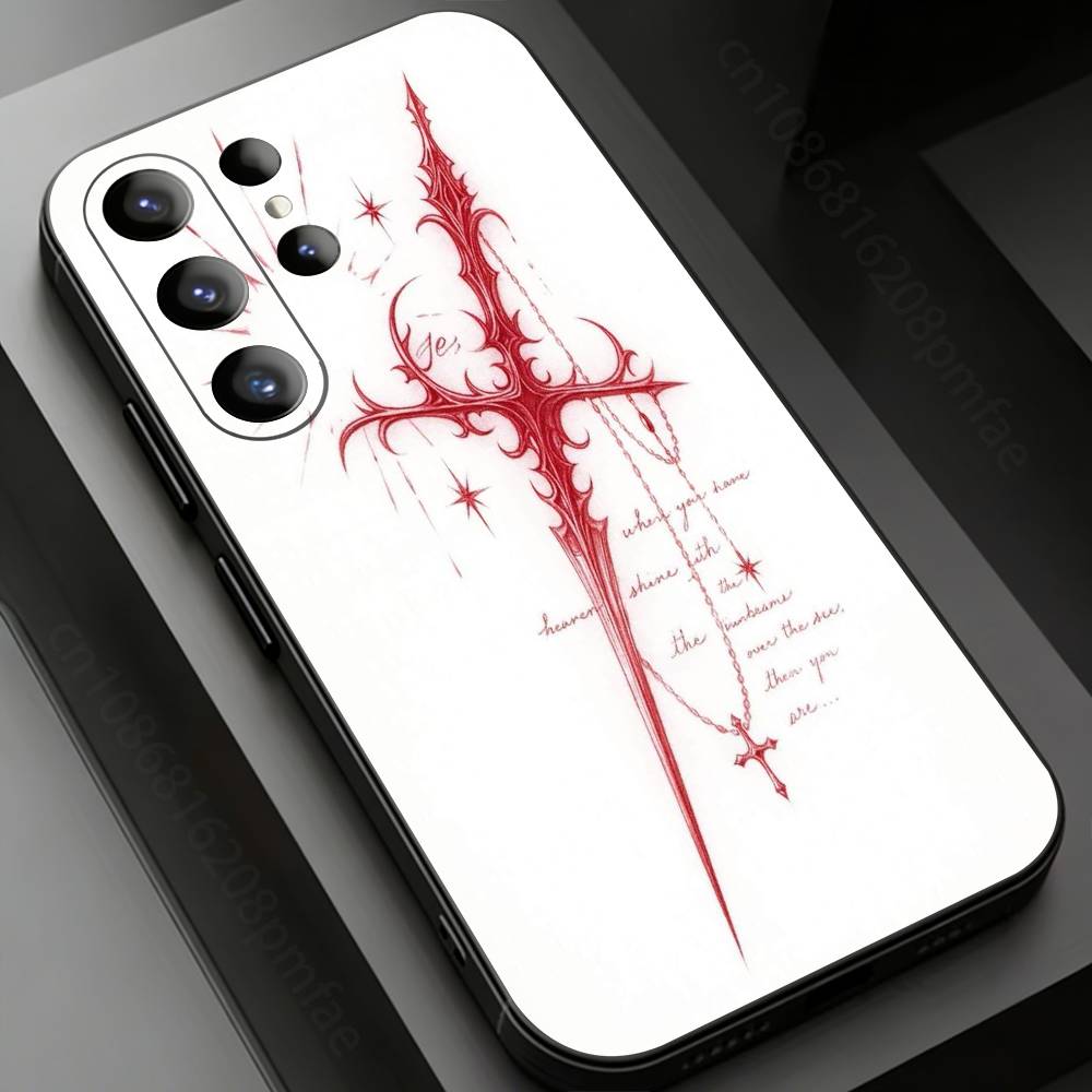 Чехол для телефона с готическим крестом для Samsung Galaxy S24, 25, 26, 23 22, 21, S20 Plus Ultra FE, мягкие чехлы fundas