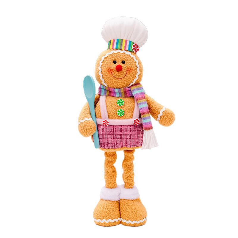 Рождественская мультяшная фигурка, раздвижная, пряничный человечек, шеф-повар, гном, рождественская витрина, фестиваль, настольные украшения, принадлежности