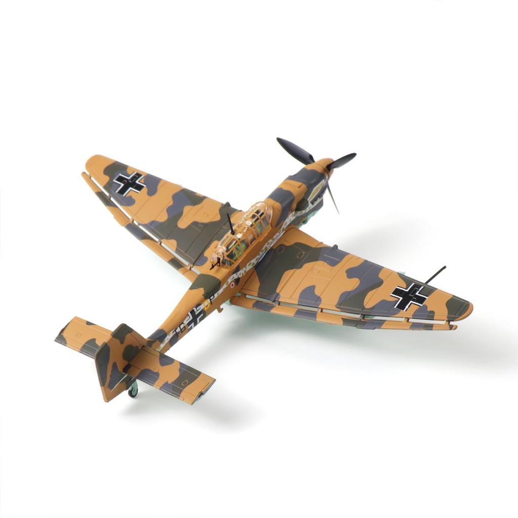 NUOTIE Junkers Ju 87 Stuka Metal Dive Bomber German WWII Military Diecast Ground Attack Aircraft Kit with Display Perfect for Collection or Gift 1/72