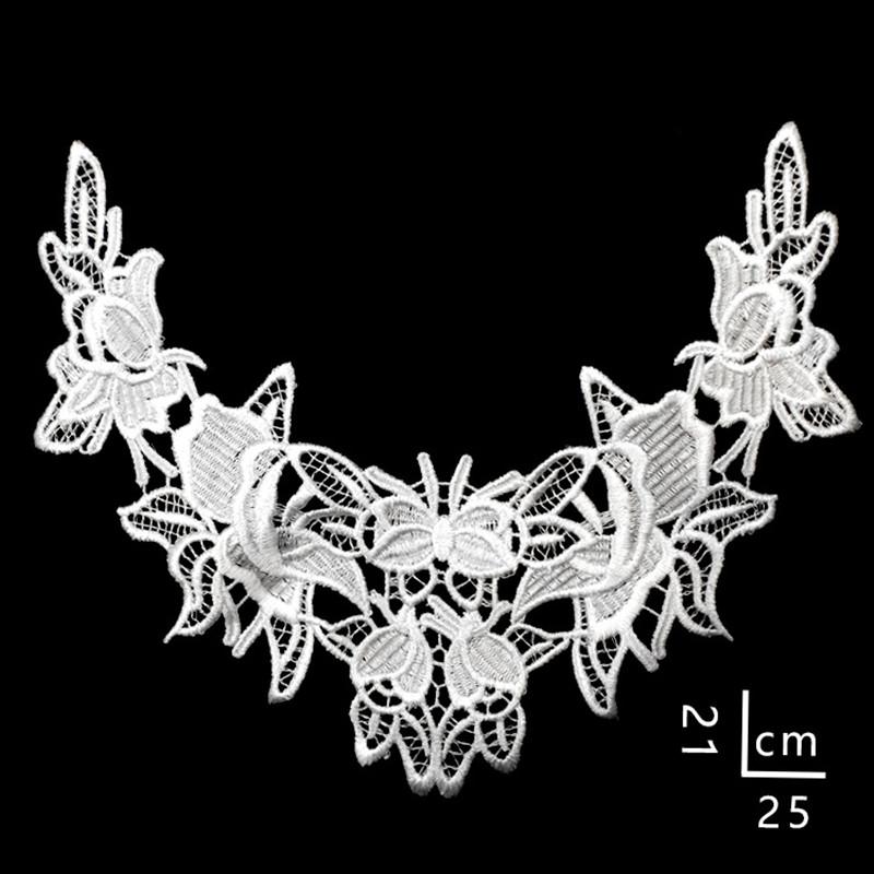 2PCS Water-soluble Lace Embroidery Polyester Silk Hollowed Out Corsage Collar Fake Collar DIY Clothing Handmade Accessories