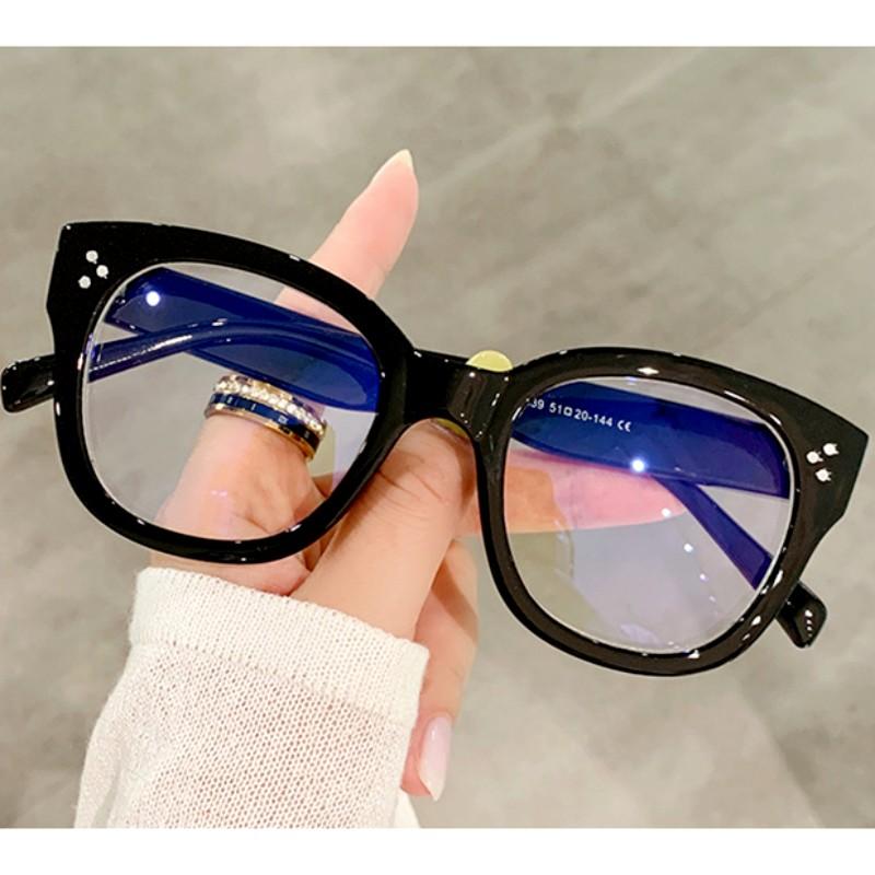 Ретро прозрачные очки, большая круглая оправа, анти-синие легкие очки, женские модные компьютерные очки, новые поддельные очки
