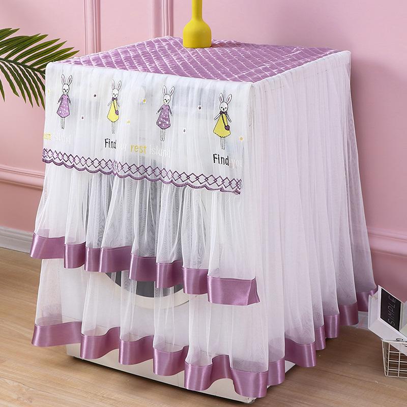 1шт стиральная машина чехол вышивка защита полотенце товары для дома барабанного типа стиральная машина дышащий полиэстер кружево