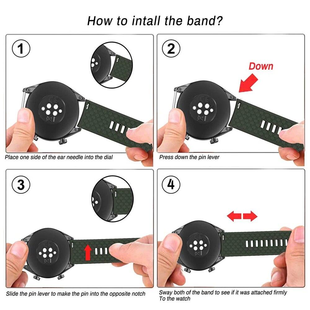 20mm 22mm Watch Band for Samsung Galaxy Watch 5/pro/4/classic/Active 2 Silicone Sport Bracelet Huawei Watch Gt 3-pro-2-2e Strap