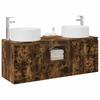 Bathroom Cabinet Set 3 pcs Smoked Oak
