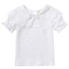 Премиальная хлопковая футболка с белым кружевным воротником для девочек - Летняя с коротким рукавом для детей