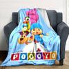 Pocoyo Cartoon Print Flannel Blanket High Quality Warm Comfortable Cover for All Seasons Perfect for Gifts Home Decor
