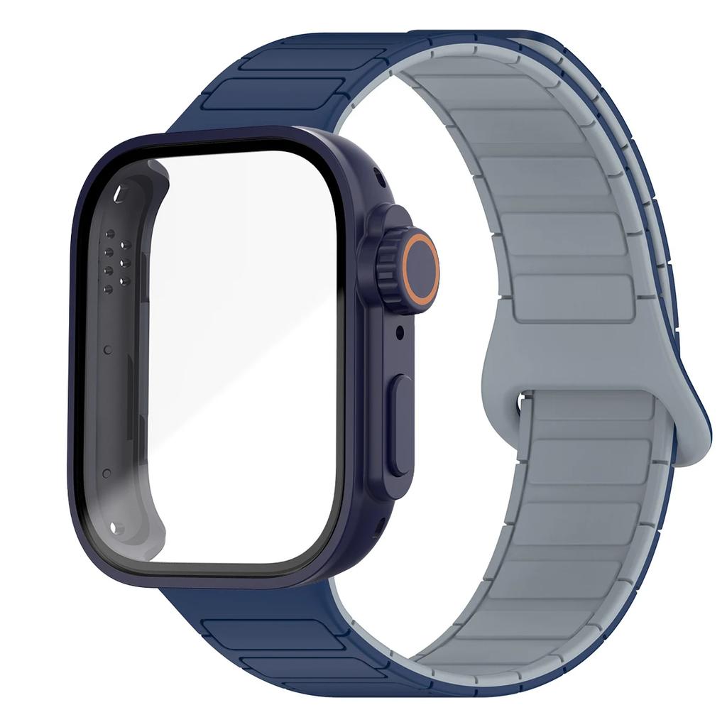 Case+Magnetic Sport Band for Huawei Watch Fit 3 Bracelet Anti Sweat Soft Silicone Wristband Breathable Dual Color Strap