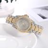 Women's Gold Quartz Watch with Crystal Band and Diamond Accents