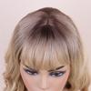 Pink Blond Dark Brown Synthetic Wigs Short Wavy Bob Wigs with Bangs for Women Daily Cosplay Natural Hair Wig Heat Resistant Fiber