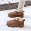 Модные женские ботильоны, легкие удобные ботинки на платформе, 2024, новые зимние теплые короткие плюшевые повседневные ботинки с круглым носком для женщин