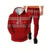 2pcs Men's 3D Print Hoodie and Joggers Set for Casual and Sports Wear