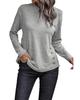 Azura Exchange Gray Side Buttons Crew Neck Knit Top