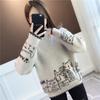 Women's Winter Thickened Jacket Knitted Pullover Long Sleeve Round Neck Casual Top