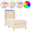 Maison Exclusive - Sommier à lattes de lit matelas et LED Crème 90x190 cm Tissu