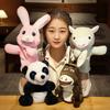 Hand Finger Puppet Kawaii Animal Plush Doll Educational Baby Toys Bunny Rabbit Alpaca Donkey Panda Soft Toy Stuffed Doll Gift