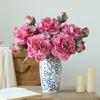 Искусственный пион Реалистичная поддельная шелковая ветка цветка Дом Офис Свадебная вечеринка Настольное украшение DIY Ваза Искусственный цветущий декор