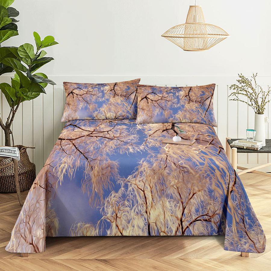 Comforter Scene Bed Sheet And Bedding Linens Queen King Double Size 220X240 Trees For Bedroom Soft Twin Full Single
